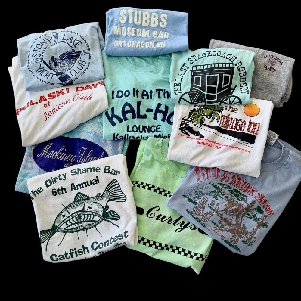 Vintage 70's Michigan Tshirt Lot 11 T-shirts Northern Michigan History